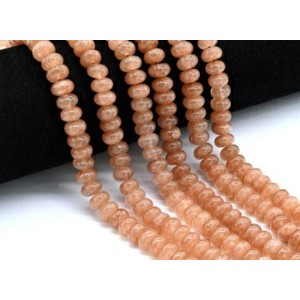 Бусины из кварца тонированного рондель 8*5мм, цвет халцедон, 38см, 74 бусины