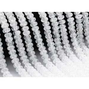 Бусины из кварца снежного рондель 8*4мм цвет хрусталь, 39см, 86 бусин (иск.)