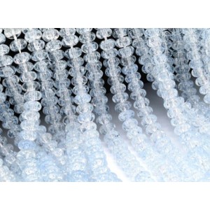 Бусины из кварца снежного тонированного рондель 8*4мм цвет небесно-голубой, 38см, 84 бусины (иск.)