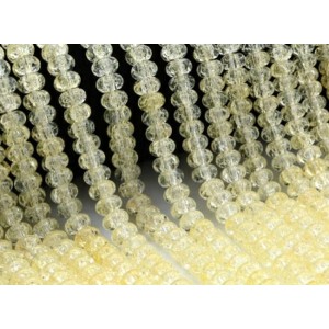 Бусины из кварца снежного тонированного рондель 8*4мм цвет желтый, 39см, 85 бусин (иск.)