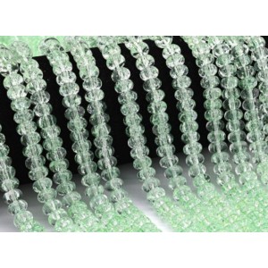Бусины из кварца снежного тонированного рондель 8*4мм цвет мятный, 39см, 85 бусин (иск.)