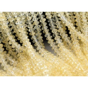 Бусины из кварца снежного тонированного рондель 8*5мм цвет желтый, 39см, 81 бусин (иск.)