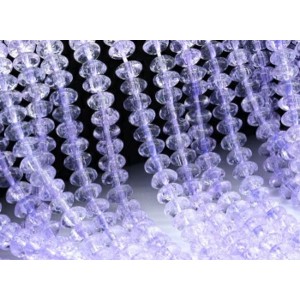 Бусины из кварца снежного тонированного рондель 8*5мм цвет лавандовый, 38см, 79 бусин (иск.)