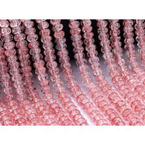 Бусины из кварца снежного тонированного рондель 8*4мм цвет малиновый, 38см, 84 бусины (иск.)