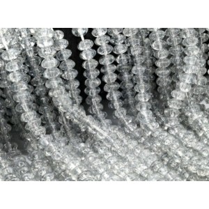 Бусины из кварца снежного тонированного рондель 8*5мм цвет серый, 38см, 81 бусина (иск.)