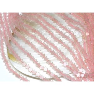 Бусины из кварца розового звезда 6*6мм, 39см, 73 бусины