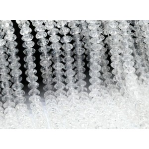 Бусины из кварца снежного рондель 8*5мм цвет хрусталь, 39см, 82 бусины (иск.)