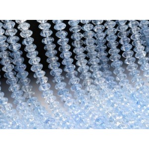Бусины из кварца снежного тонированного рондель 8*5мм цвет голубой, 39см, 87 бусины (иск.)
