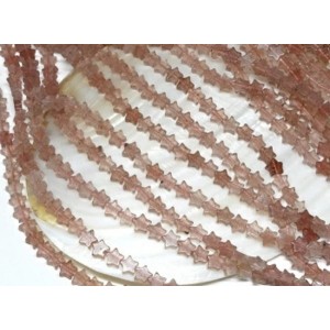 Бусины из кварца клубничного звезда 6*6мм, 39см, 73 бусины