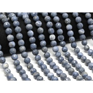 Бусины из коралла синего шарик гр.10мм, 37см, 37 бусин