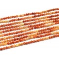 Бусины из коралла оранжевого шарик гр.3мм, 40см, 110 бусин