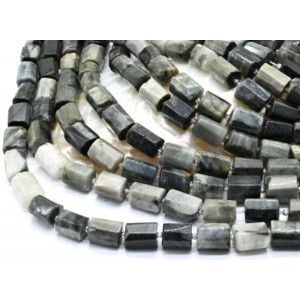 Бусины из кошачий глаз (нат.)а (кошачий глаз) цилиндр с гранями 12*18мм, 40см, 22 бусины