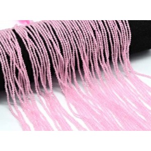 Бусины из кошачьего глаза (синт.) шарик гр.2мм цвет розовый, 37см, 188 бусин (иск.)