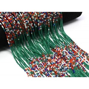 Бусины из кошачьего глаза (синт.) шарик 2мм цвет зеленый темный, 37см, 180 бусин (иск.)