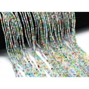 Бусины из кошачьего глаза (синт.) шарик гр.2мм цвет ассорти, 37см, 188 бусин (иск.)