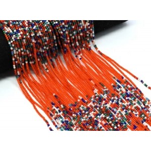 Бусины из кошачьего глаза (синт.) шарик 2мм цвет оранжевый, 37см, 180 бусин (иск.)