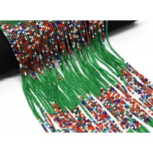 Бусины из кошачьего глаза (синт.) шарик 2мм цвет зеленый, 37см, 180 бусин (иск.)