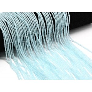 Бусины из кошачьего глаза (синт.) шарик гр.2мм цвет голубой светлый, 36см, 182 бусины (иск.)