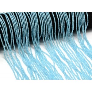 Бусины из кошачьего глаза (синт.) шарик гр.2мм цвет голубой, 38см, 190 бусин (иск.)