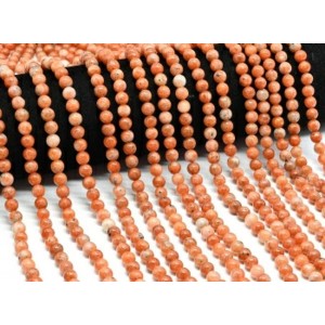 Бусины из солнечного камня (гелиолит) шарик 6мм, 39см, 60 бусин