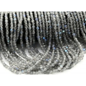 Бусины из лабрадорита кубик гр.4мм, 39см, 95 бусин