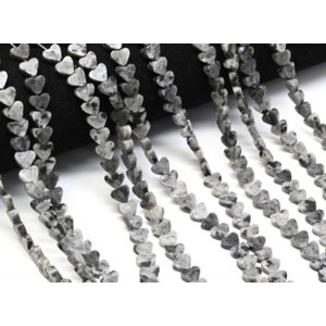 Бусины из лабрадорита (ларвикита)  сердце 7*6мм, 38см, 60 бусин