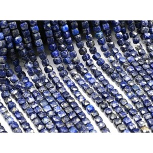 Бусины из лазурита кубик гр.5мм, 39см, 75 бусин
