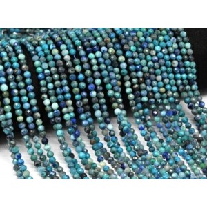 Бусины из хризоколлы с лазуритом шарик гр.4мм, 38см, 95 бусин