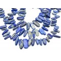Бусины из лазурита "Рожки", 40см, 50 бусин