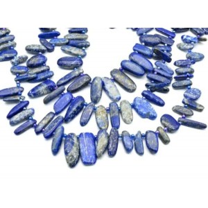 Бусины из лазурита "Рожки", 40см, 50 бусин Бусины из лазурита "Рожки", 40см, 50 бусин