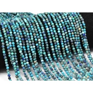 Бусины из хризоколлы с лазуритом шарик гр.3мм, 39см, 125 бусин