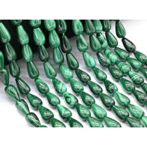 Бусины из малахита капля 8*14мм, 40см, 28 бусин, 33,2г