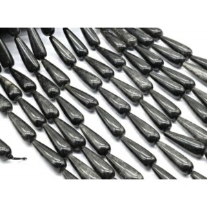 Бусины из обсидиана радужного капля 10*30мм, 40см, 13 бусин