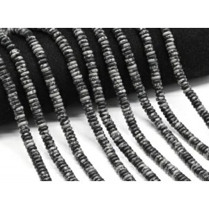 Бусины из обсидиана снежного диски 6*2мм, 38см, 160 бусин Бусины из обсидиана снежного диски 6*2мм, 38см, 160 бусин