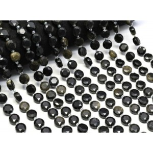 Бусины из обсидиана радужного круг гр.10мм, 36см, 30 бусин