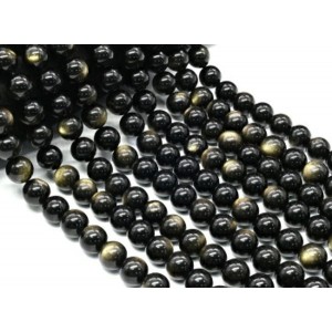 Бусины из обсидиана радужного шарик 12мм, 38см, 31 бусина