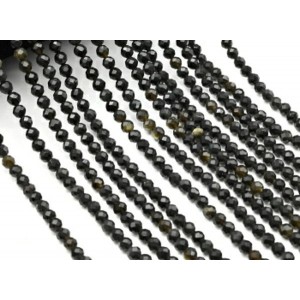 Бусины из обсидиана радужного шарик гр.3мм, 38см, 135 бусин Бусины из обсидиана радужного шарик гр.3мм, 38см, 135 бусин