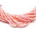 Бусины из опала розового кубик гр.2мм, 39см, 190 бусин