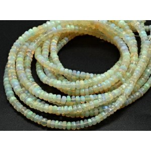 Радужный опал бусины рондель на увеличение 41см, 166 бусин, 8,9г