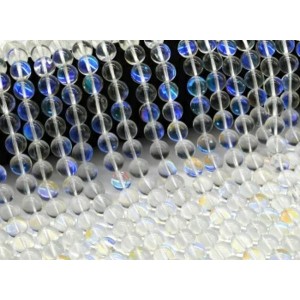 Бусины из опала искусственного шарик 10мм цвет белый, 38см, 37 бусин