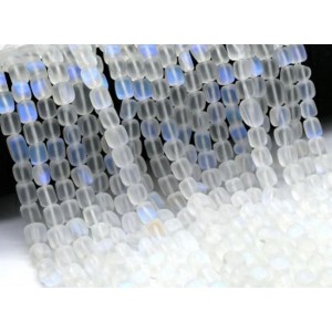 Бусины из опала синтетического прпямоугольник 7*8мм матовый цвет белый хамелеон, 39см, 48 бусин