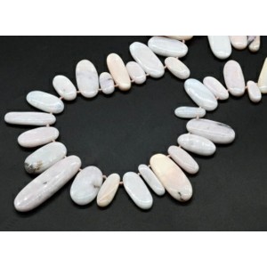 Розовый опал бусины овалы 15-50мм, 39см, 30 бусин