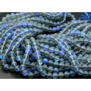 Бусины из опала искусственного шарик 8мм матовый цвет серый, 37см, 47 бусин