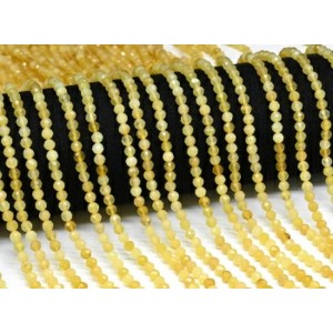 Бусины из опала желтого шарик гр.4мм, 39см, 93 бусины