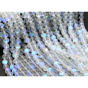 Бусины из опала искусственного шарик 10мм матовый цвет белый, 37см, 36 бусин