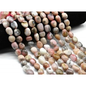 Бусины из опала розового галтовка 13*15мм, 38см, 23 бусины