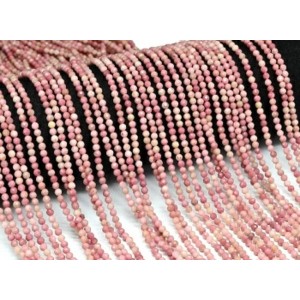 Бусины из родонита шарик гр.3мм, 38см, 125 бусин