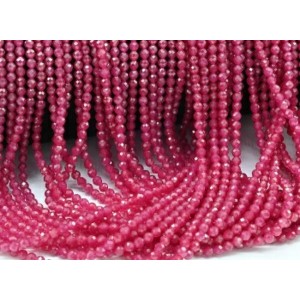 Бусины из рубина шарик гр.3мм, 39см, 124 бусина