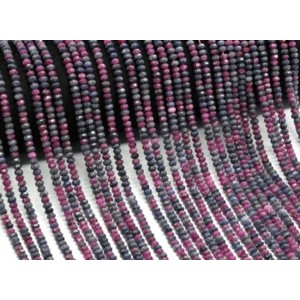Бусины из рубина и сапфира рондель гр.4*3мм, 38см, 140 бусин Бусины из рубина и сапфира рондель гр.4*3мм, 38см, 140 бусин
