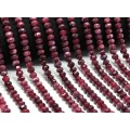Бусины из кальцита рондель с гранями 8*6мм цвет рубин, 38мм, 65 бусин
